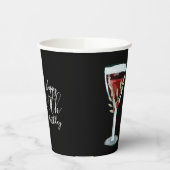 Rode Wijn Roos Waterverf 60ste Verjaardagsfeest Papieren Bekers (Links)