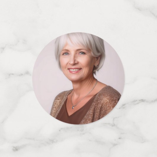 Rode Wijn Roos Waterverf Foto 60e Verjaardag Confetti (Kleine voorkant)