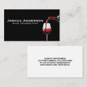 Rode wijn schenken in glas visitekaartje (Voorkant / Achterkant)