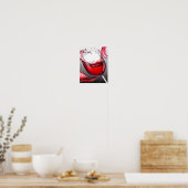 Rode wijn schenkkunst poster (Keuken)