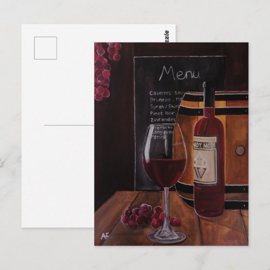 Rode wijn Schilderij van Alfred Fox Briefkaart (Voorkant / Achterkant)