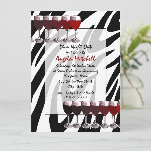 Rode wijn sociaal kaart (Staand voorkant)