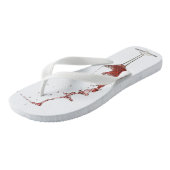 Rode wijn spat glas bruiloft wijnproeverij teenslippers (Schuin)