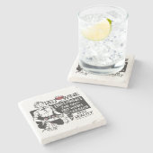 Rode wijn stenen onderzetter (Zijkant)