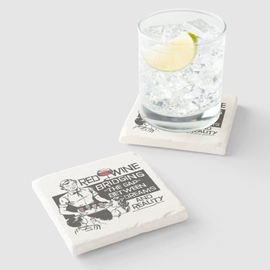 Rode wijn stenen onderzetter (Zijkant)