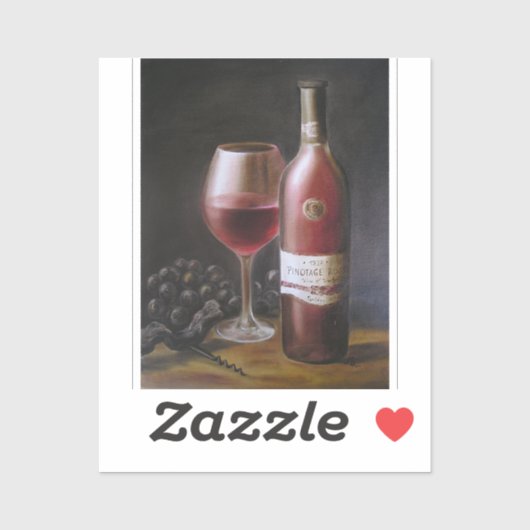 Rode wijn sticker (Vel)