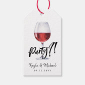 Rode wijn stijl gelegenheid viering cadeaulabel (Voorkant)