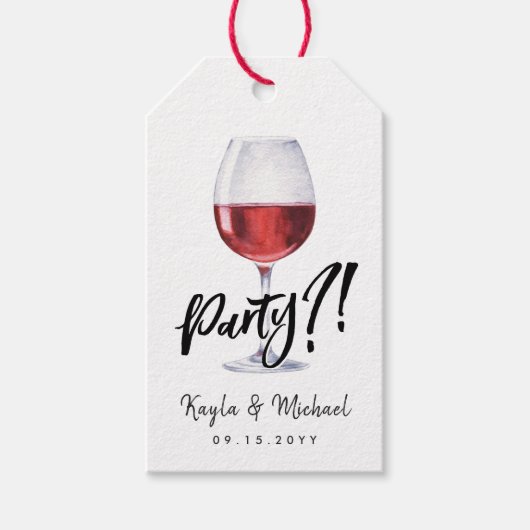 Rode wijn stijl gelegenheid viering cadeaulabel (Voorkant)