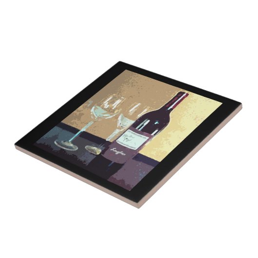 Rode wijn tegeltje (Zijkant)