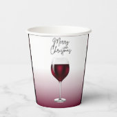 Rode wijn thema kerst papieren bekers (Achterkant)