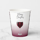 Rode wijn thema kerst papieren bekers (Voorkant)