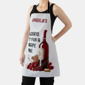 Rode wijn tijd gepersonaliseerd schort (Insitu)