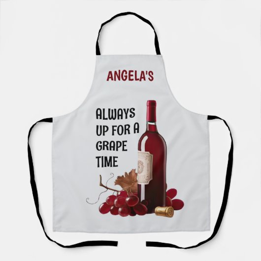 Rode wijn tijd gepersonaliseerd schort (Voorkant)