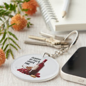 Rode Wijn Tijd Sleutelhanger (Voorkant Rechts)