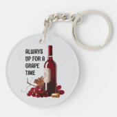 Rode Wijn Tijd Sleutelhanger (Achterkant)