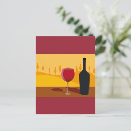 Rode wijn Toscane Briefkaart (Staand voorkant)