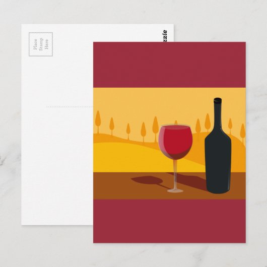 Rode wijn Toscane Briefkaart (Voorkant / Achterkant)