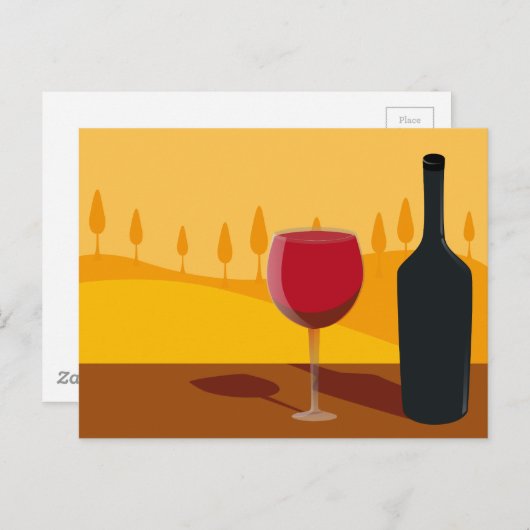 Rode wijn Toscane Briefkaart (Voorkant / Achterkant)