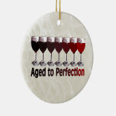 Rode wijn tot in de perfectie keramisch ornament (Rechts)