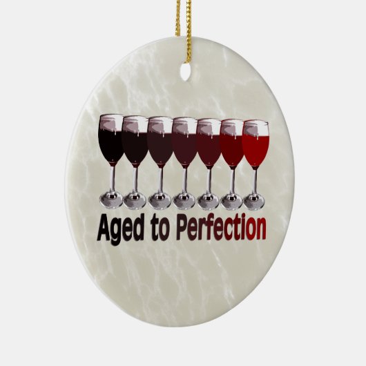 Rode wijn tot in de perfectie keramisch ornament (Rechts)