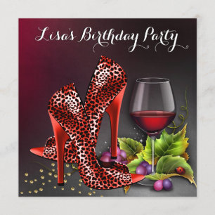 Rode wijn verjaardagsfeestje kaart