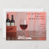 Rode wijn verjaardagsfeestje uitnodiging (Voorkant)