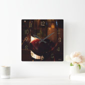 Rode wijn vierkante klok (Huis)