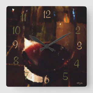 Rode wijn vierkante klok