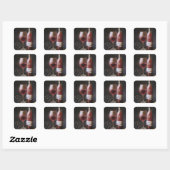 Rode wijn vierkante sticker (Vel)