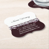 Rode wijn visitekaartje promotionele onderzetter (Gekanteld)