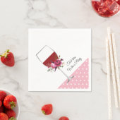 rode wijn, volwassen verjaardag, bruiloft, florale servet (Insitu)