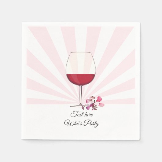 rode wijn, volwassen verjaardag, bruiloft, florale servet (Voorkant)