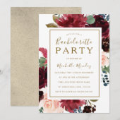 Rode wijn Waterverf Bachelorette Kaart (Voorkant / Achterkant)