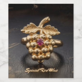 Rode wijn wijn etiket (Enkel label)