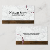 Rode wijn | Wijn Stain | Houten hout Visitekaartje (Voorkant / Achterkant)