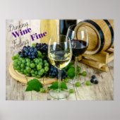 Rode wijn Wijn Wijndruiven Wijnvat Poster (Voorkant)