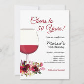 Rode wijn, wijnuitnodiging, hoer! kaart (Voorkant)