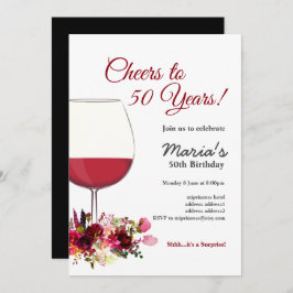 Rode wijn, wijnuitnodiging, hoer! kaart