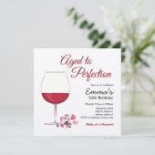 Rode wijn, wijnuitnodiging, leeftijd tot perfecte  kaart (Staand voorkant)