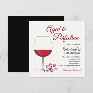 Rode wijn, wijnuitnodiging, leeftijd tot perfecte  kaart