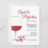 Rode wijn, wijnuitnodiging, leeftijd tot perfectie kaart (Voorkant)