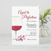 Rode wijn, wijnuitnodiging, leeftijd tot perfectie kaart (Staand voorkant)