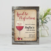 Rode wijn, wijnuitnodiging, tot perfectie gerijpt kaart (Staand voorkant)