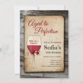 Rode wijn, wijnuitnodiging, tot perfectie gerijpt kaart (Voorkant)