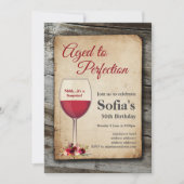 Rode wijn, wijnuitnodiging, tot perfectie gerijpt kaart (Voorkant)