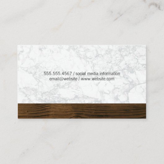 Rode wijn | Wijnvlek | Marmer houten afwerking Visitekaartje (Achterkant)