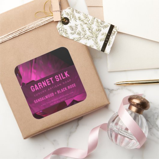 Rode Wijn Zijde Elegant Modern Luxe Product Label (Geschenken)