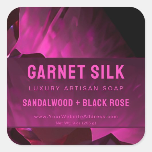 Rode Wijn Zijde Elegant Modern Luxe Product Label (Voorkant)