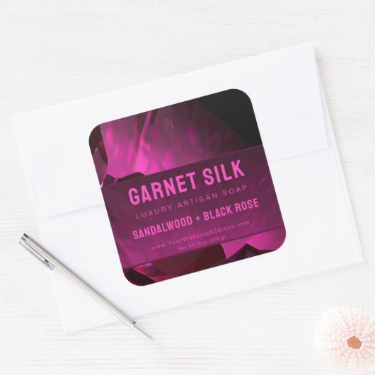 Rode Wijn Zijde Elegant Modern Luxe Product Label (Envelop)