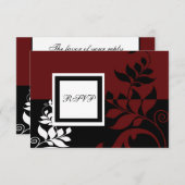 Rode Wijn Zwart Wit Huwelijk RSVP (Voorkant / Achterkant)
